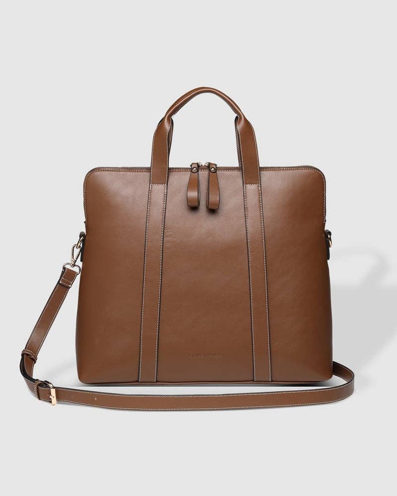 Rhodes Contrast Trim Laptop Bag - Cocoa