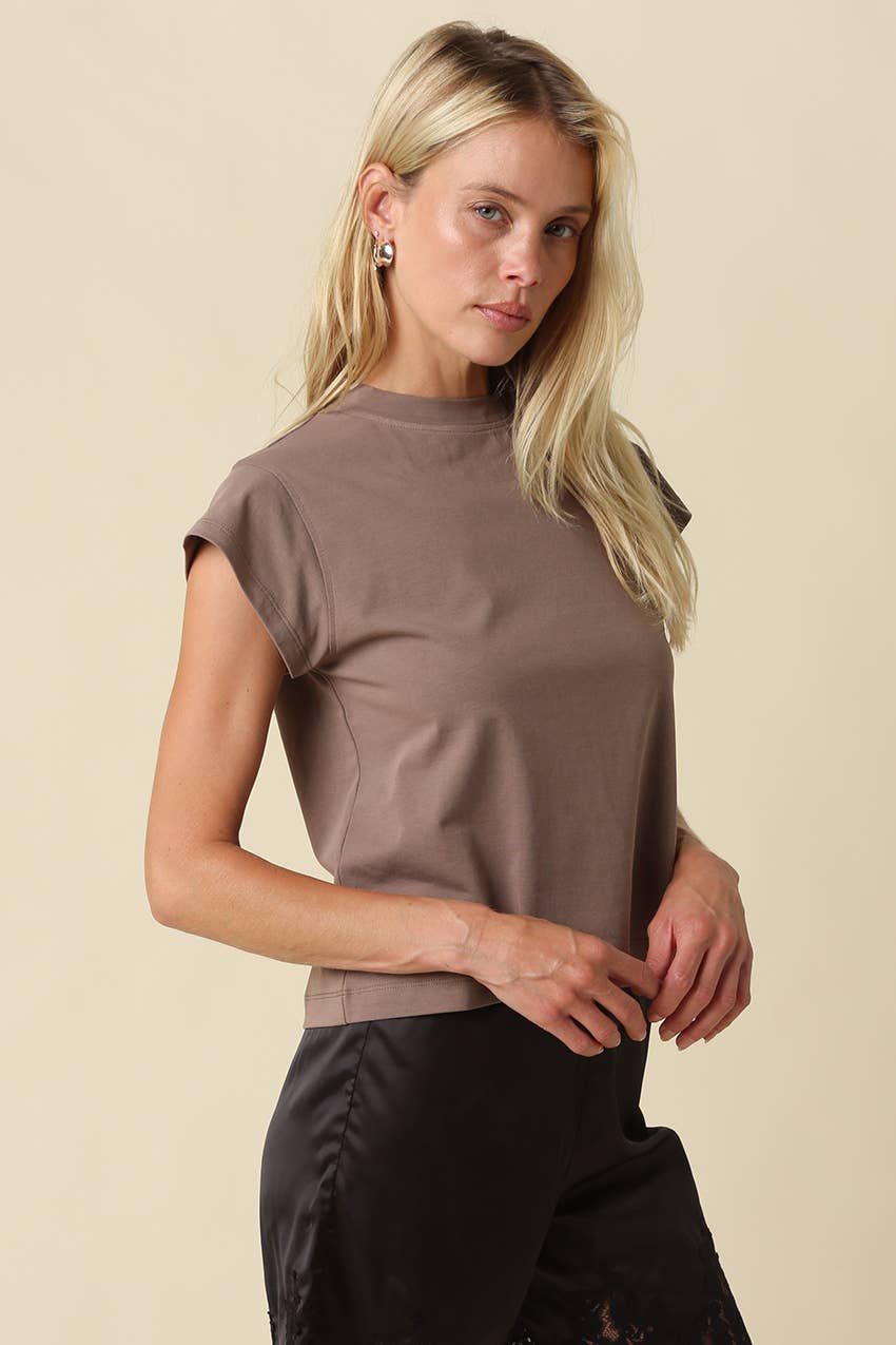 Valerie Cap Sleeve Crop Tee