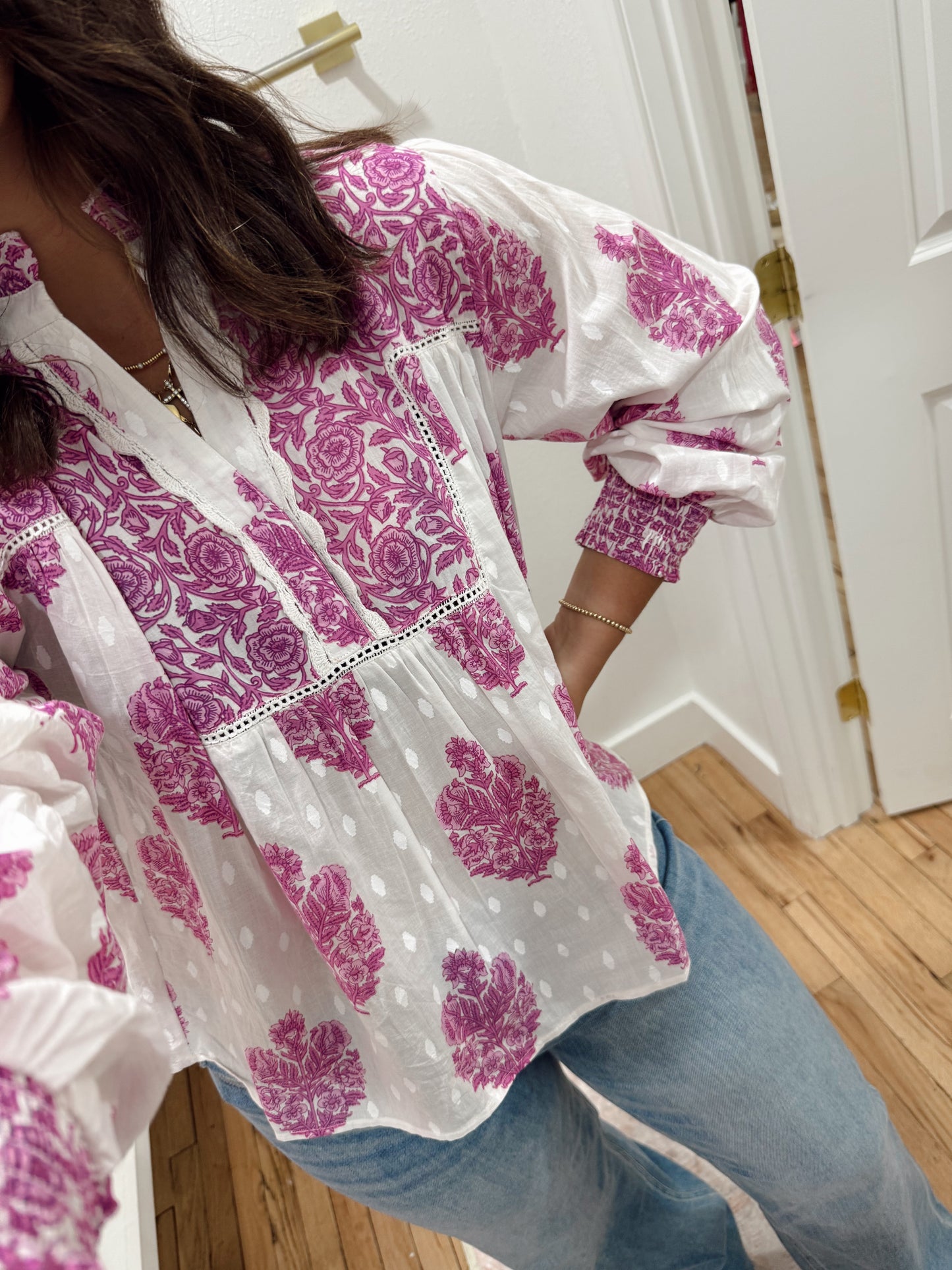 talli long sleeve flower print top