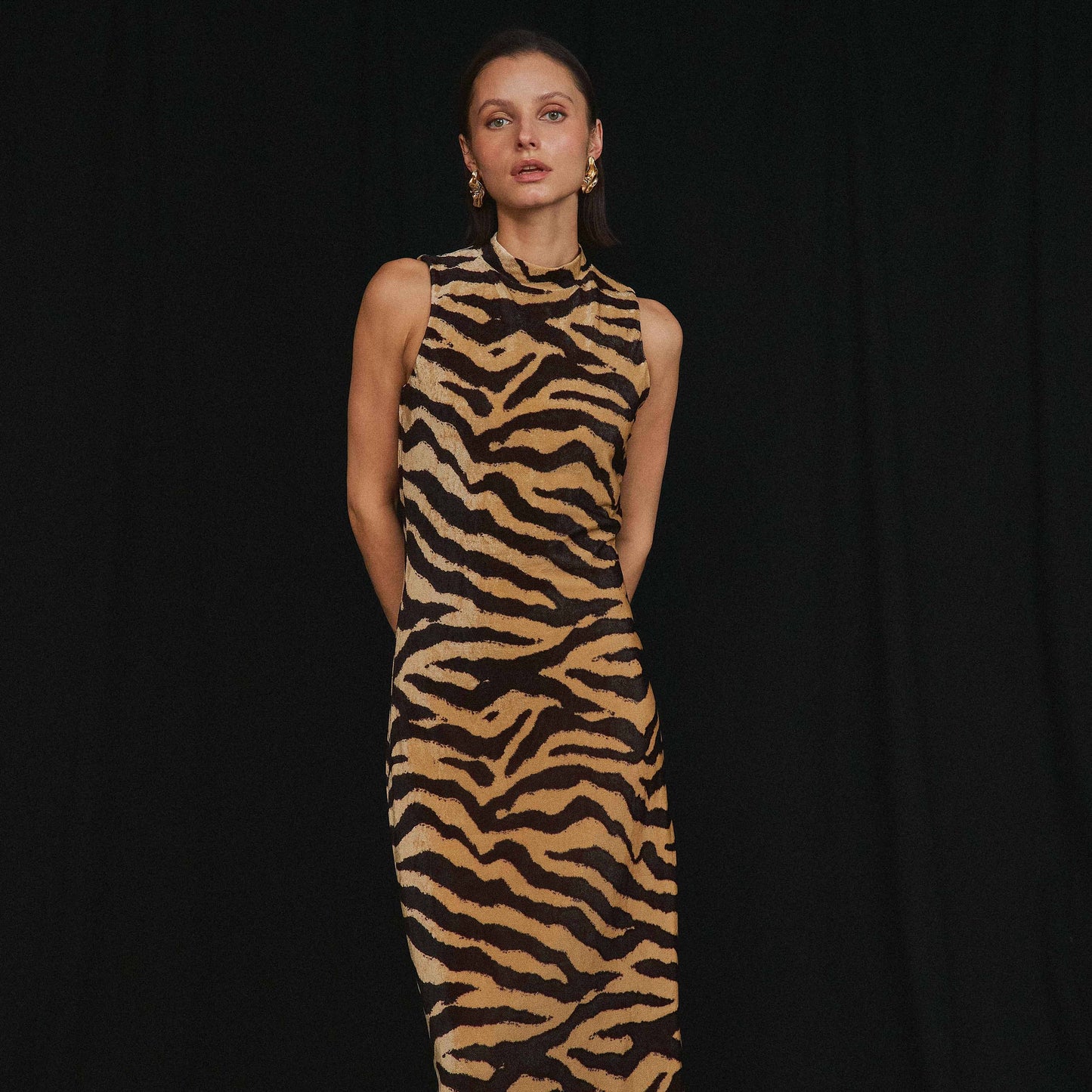 Zebra print maxi dress