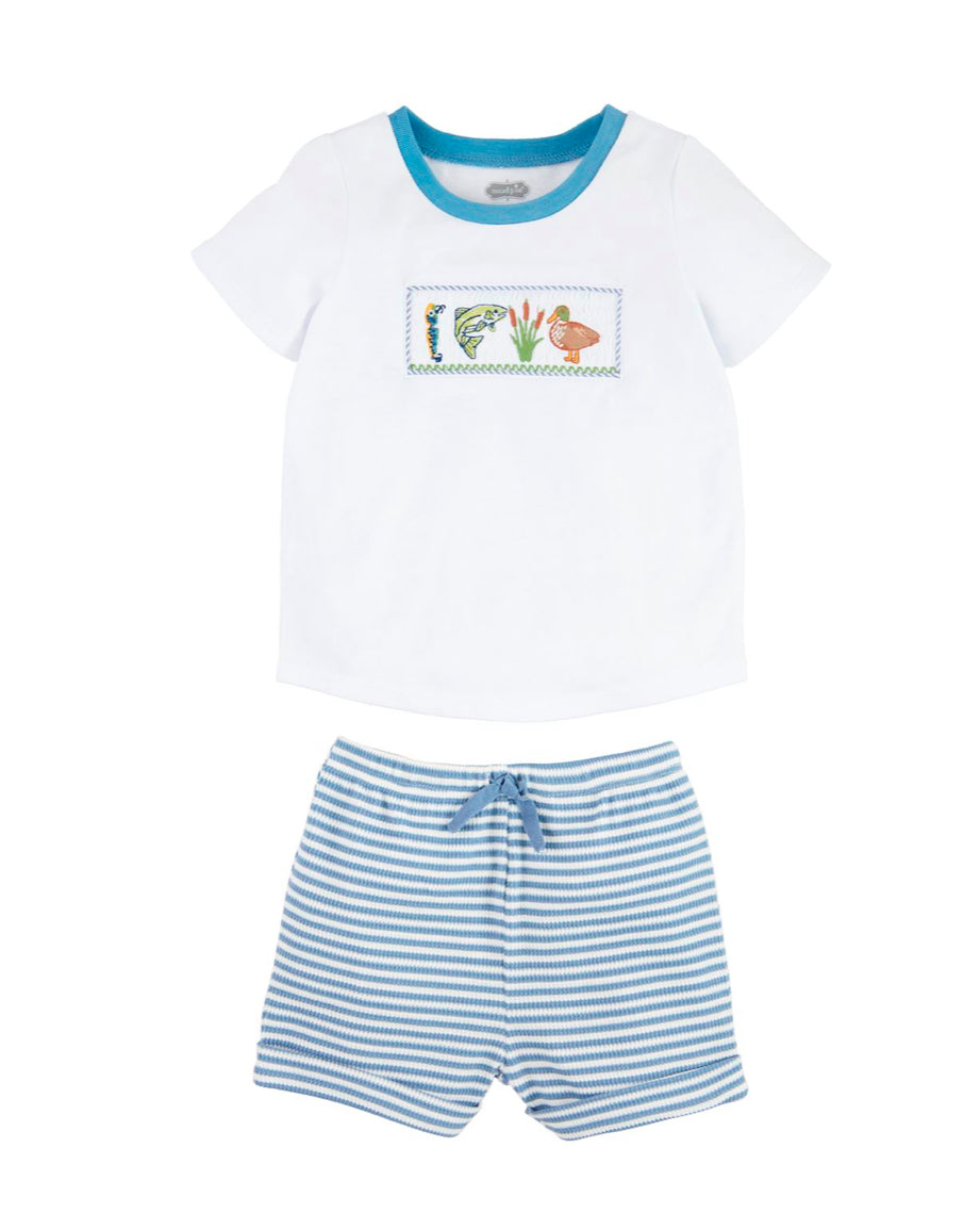 Fishing Smocked Short Set (multiple sizes)