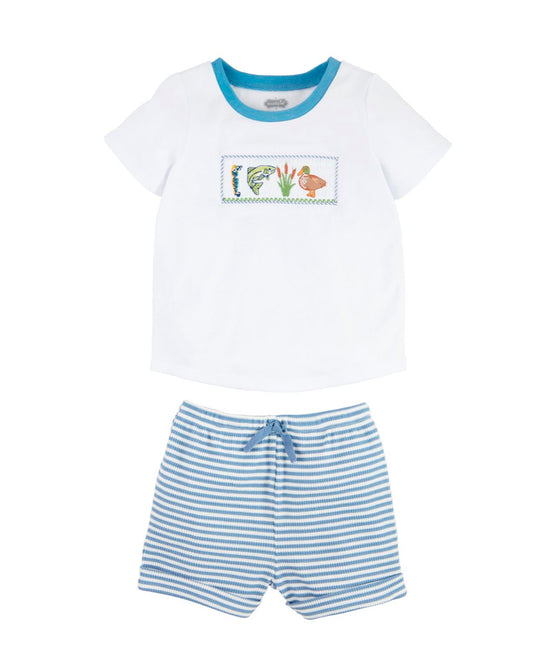 Fishing Smocked Short Set (multiple sizes)