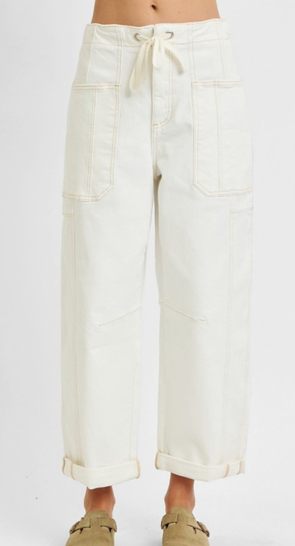 High Rise Crop Barrell Jean