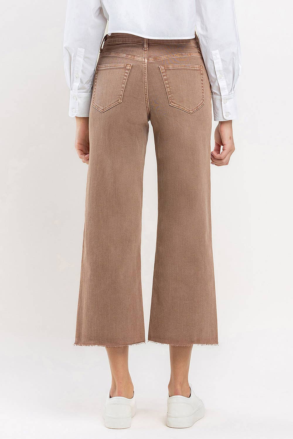 HIGH RISE CROP WIDE LEG JEANS