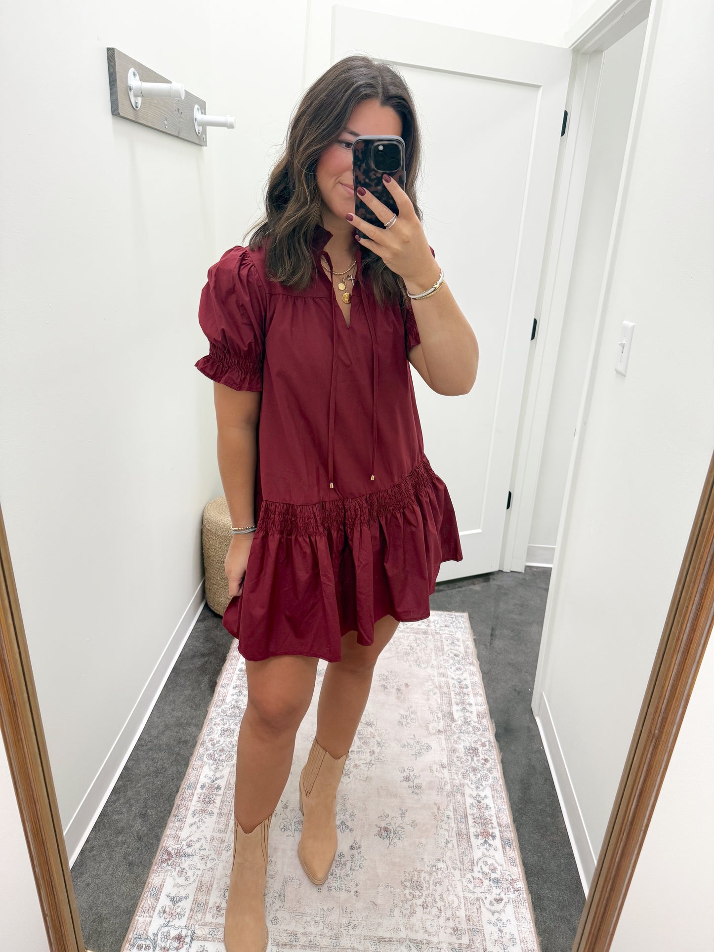 Maroon Mac mini dress