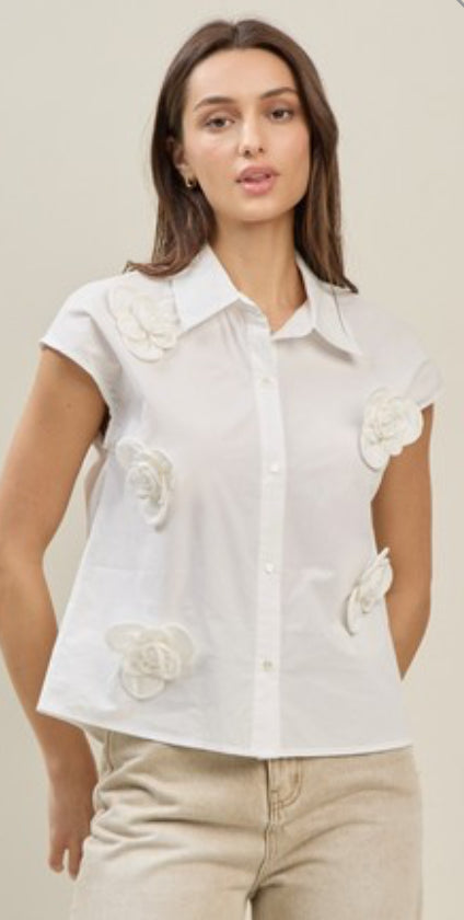 Flower Button Up