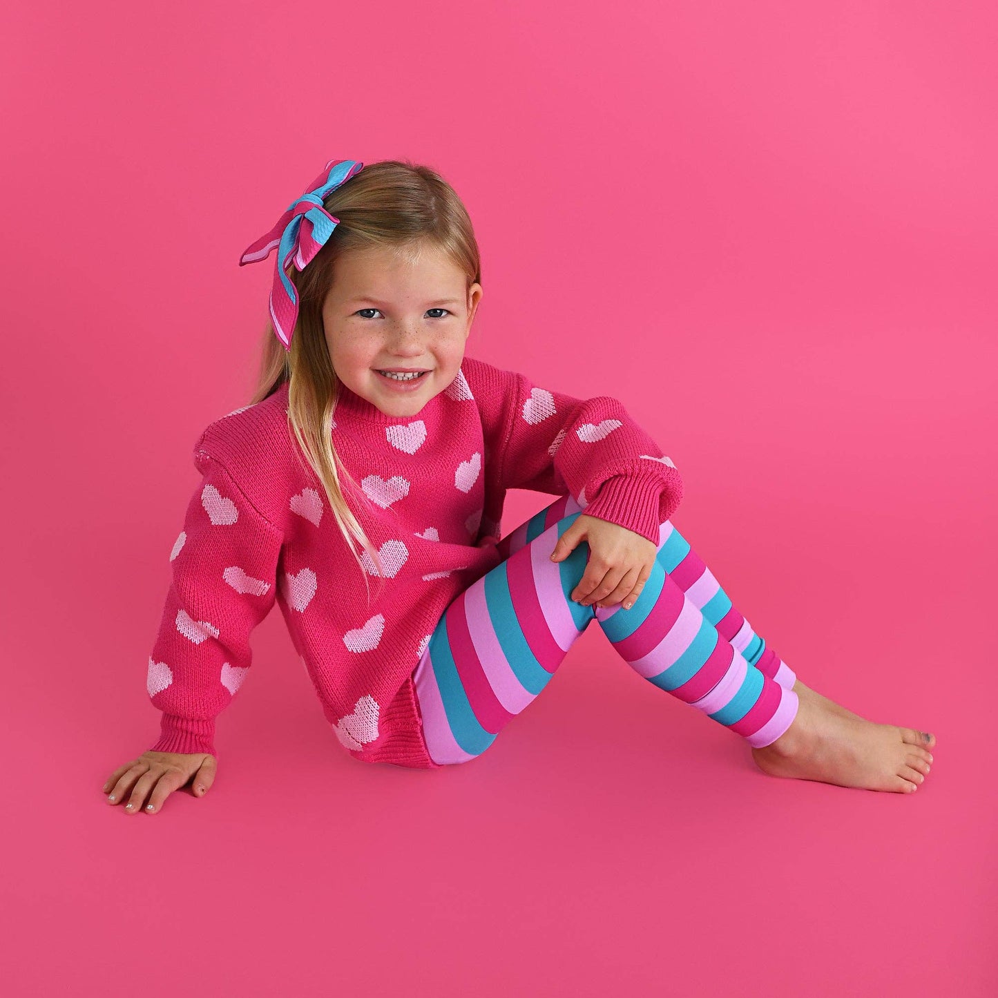 Pink Heart Sweater Light Pink