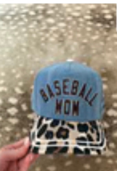 Blue Leopard Baseball Mom