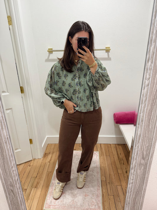 Risen cocoa barrel baggy jeans