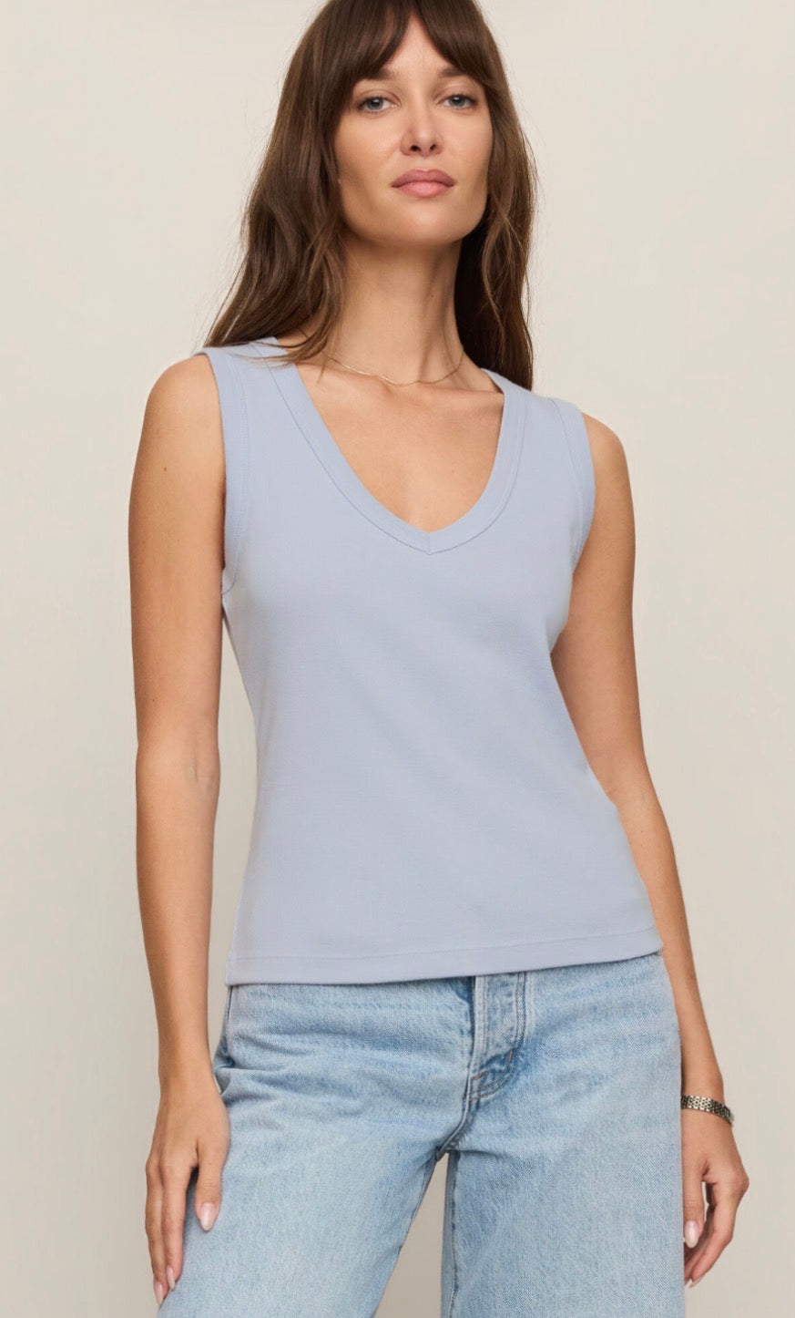 Elle V Neck Tank - Skyline - Z Supply
