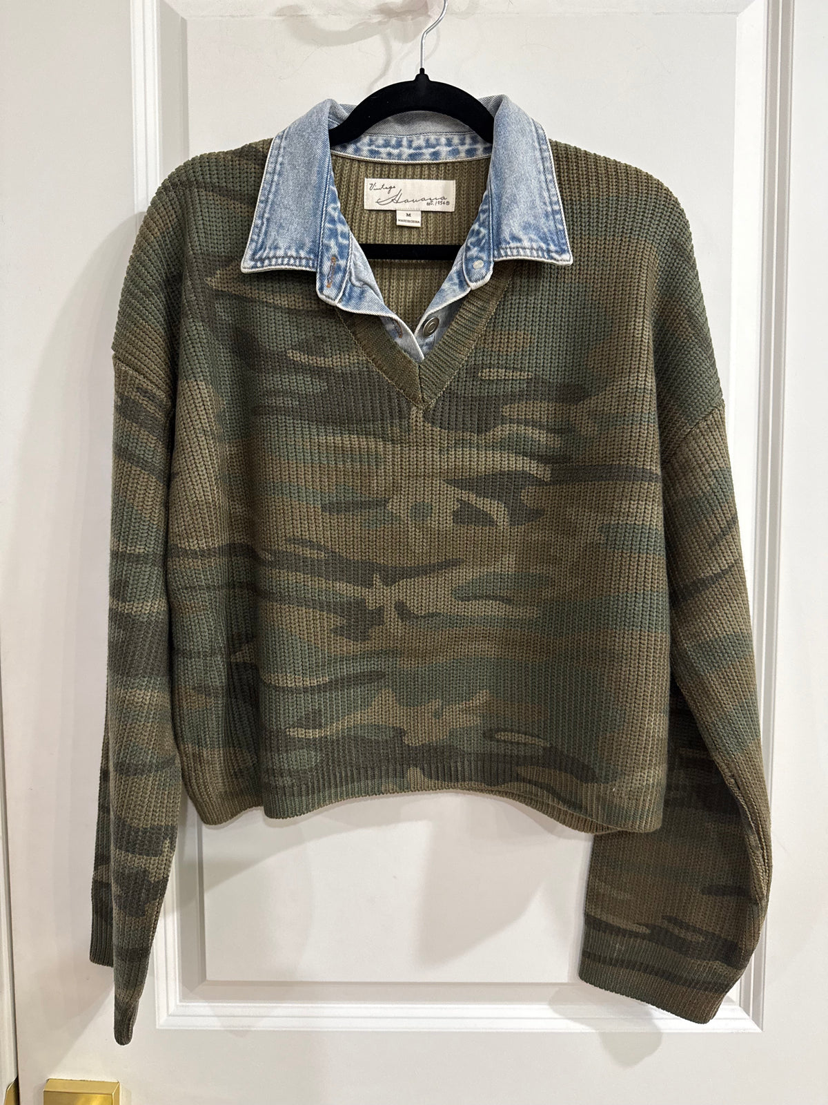 Camo sweater denim vneck VINTAGE HAVANA