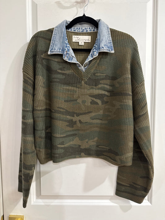 Camo sweater denim vneck VINTAGE HAVANA