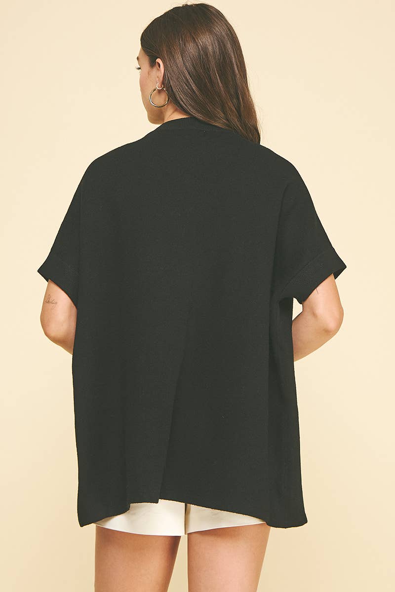 OPEN FRONT BUTTON DOWN SWEATER