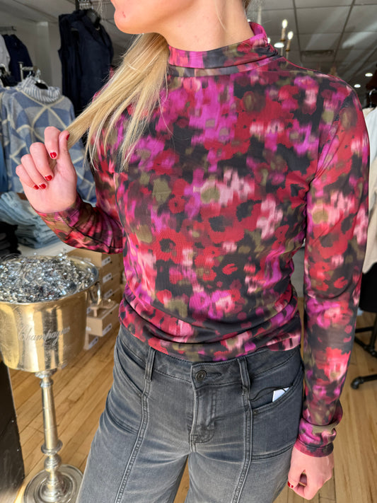 Long sleeve mesh mock berry glow SANCTUARY