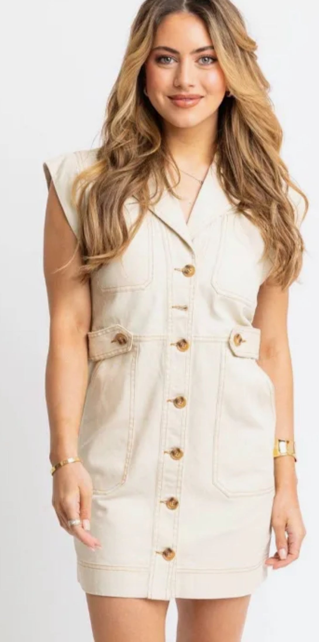 Denim Pocket Utility Shirt Dress - Karlie