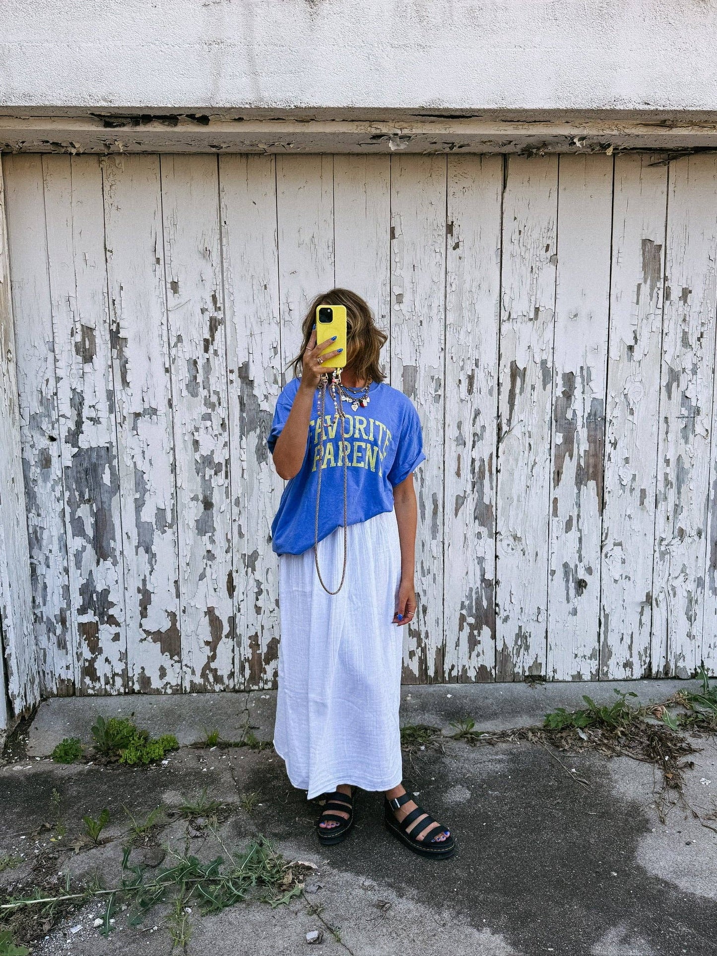 Favorite parent graphic tee - blue/ yellow