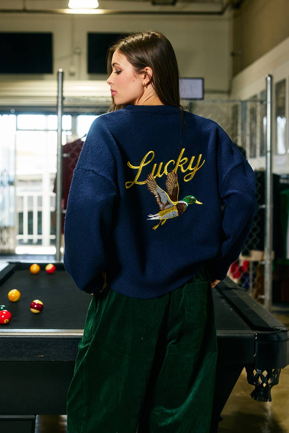 Lucky Duck V-Neck Cardigan