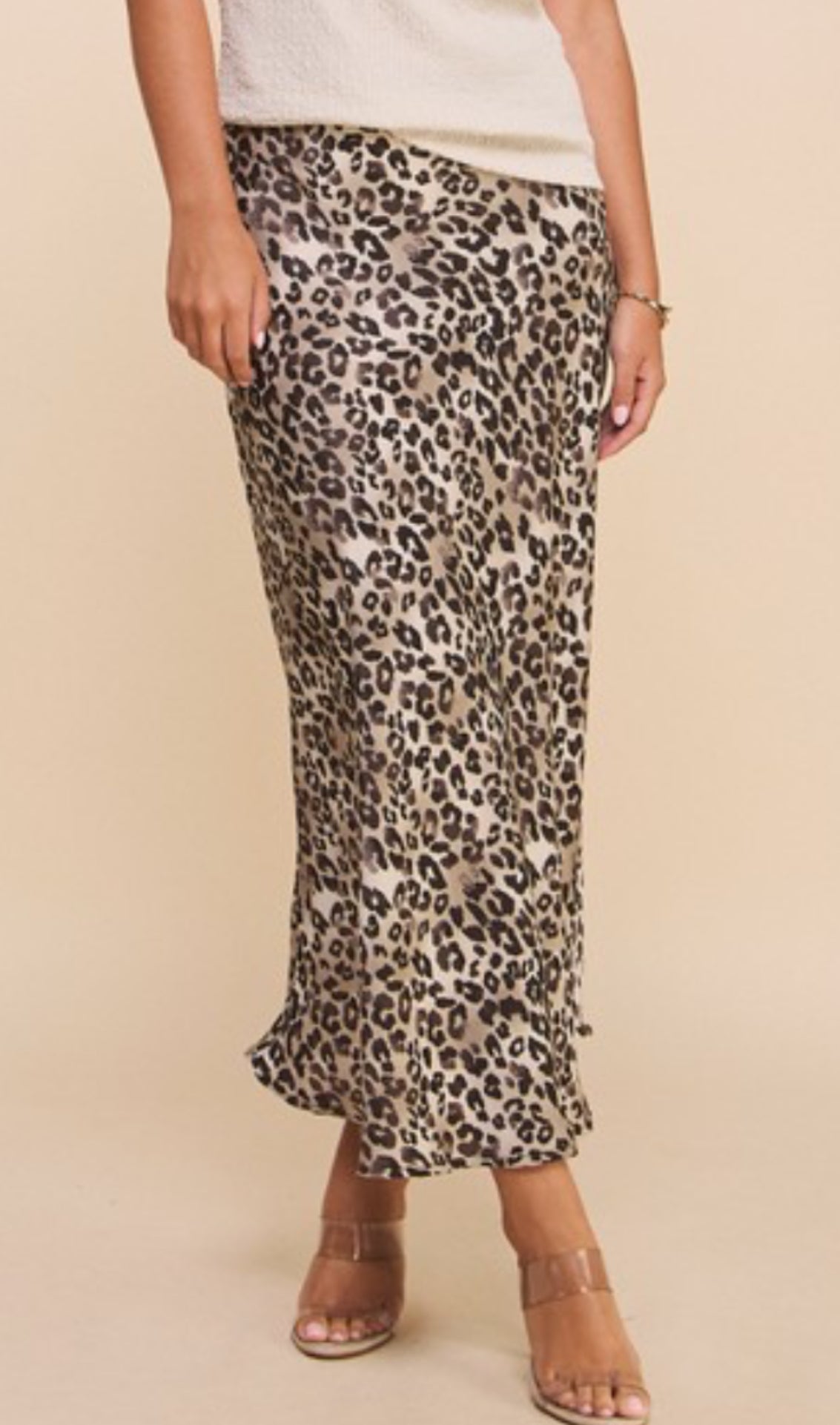 Leopard Charcoal Skirt