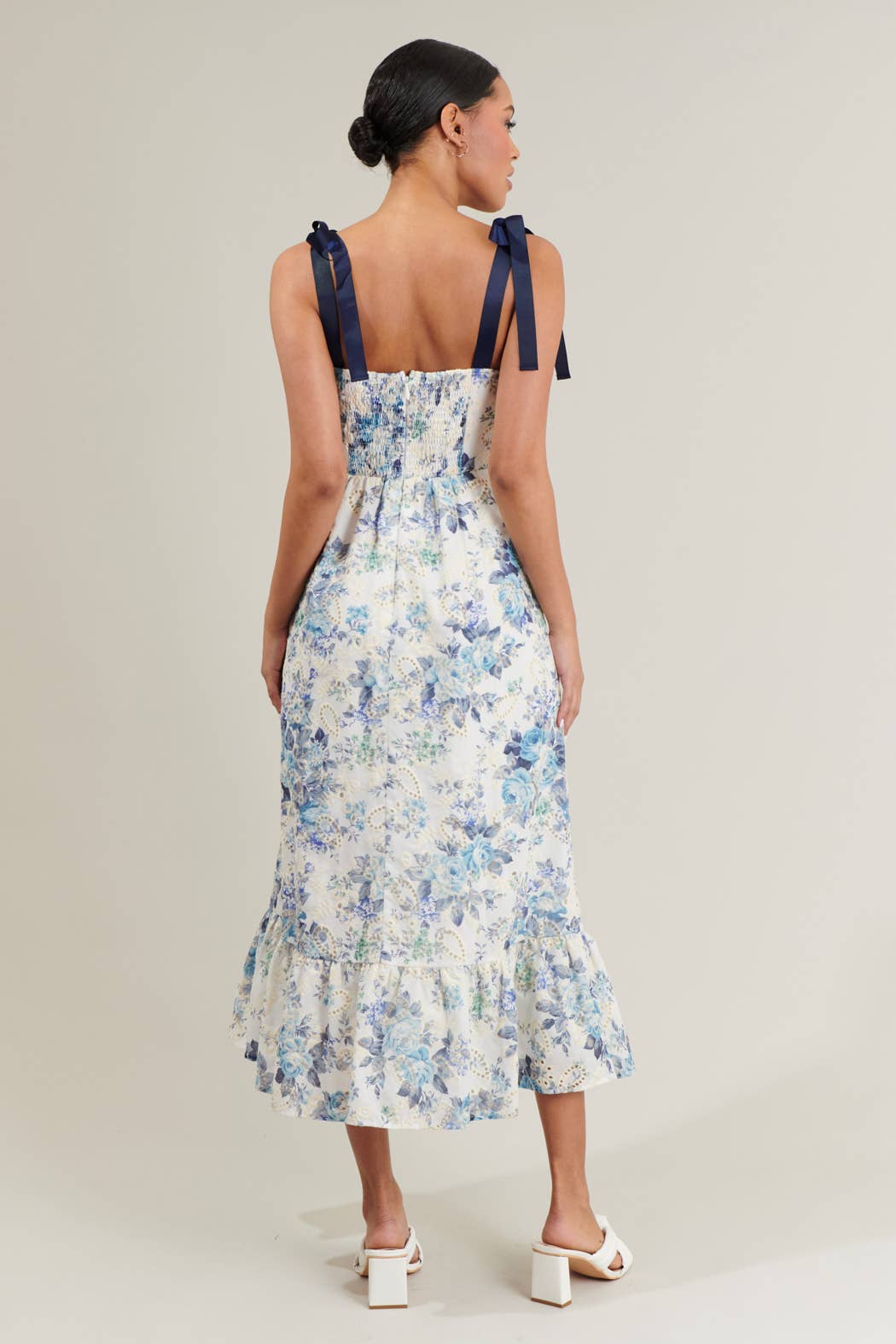 Majesty Floral Villa Garden Eyelet Midi Dress