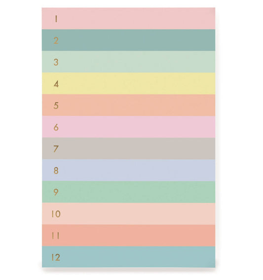 Numbered Color Block Memo Notepad
