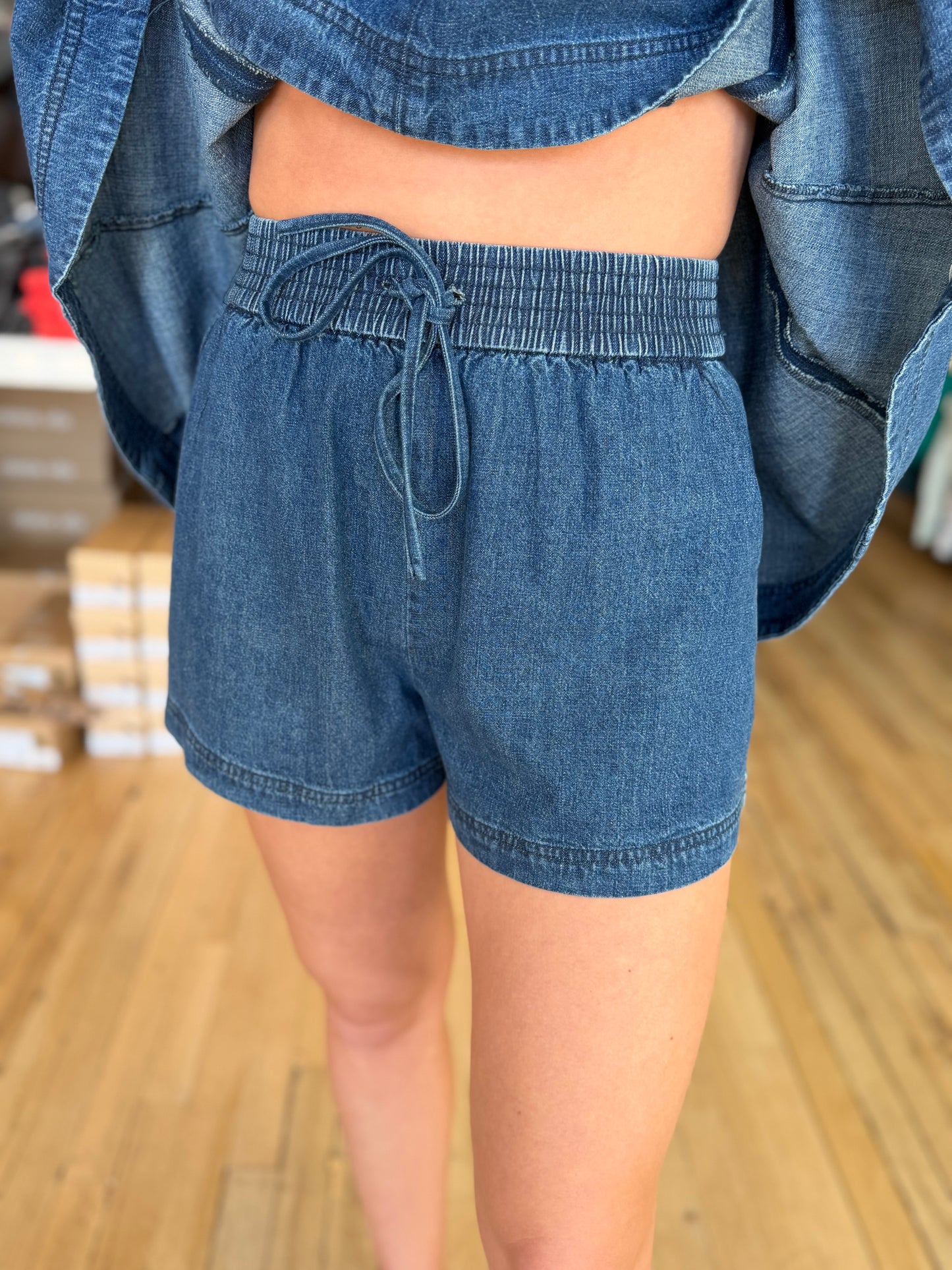 Indigo short set