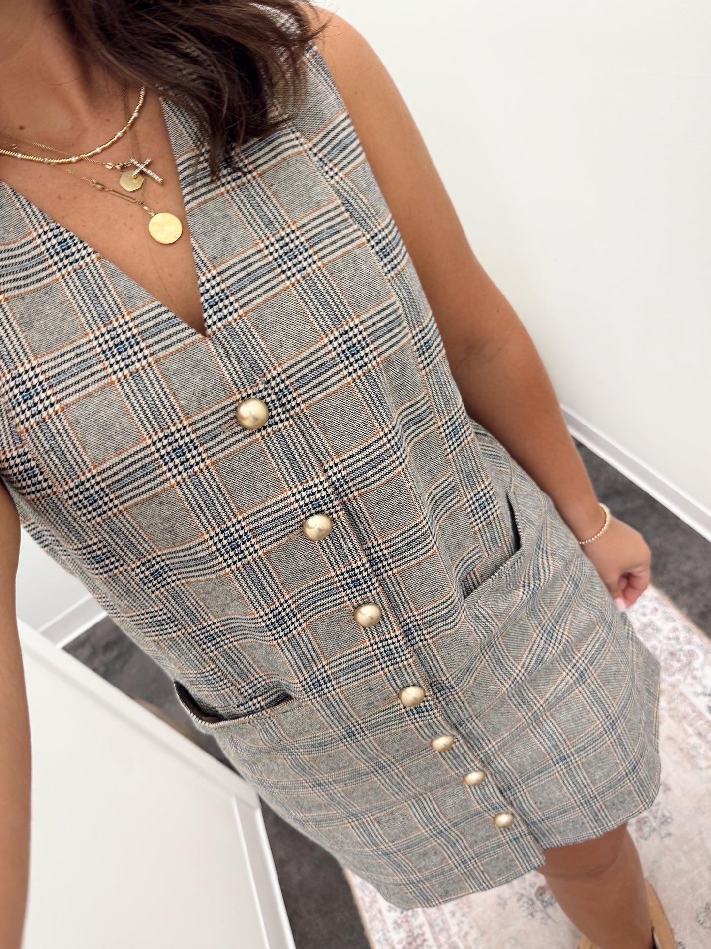Plaid Vest Dress