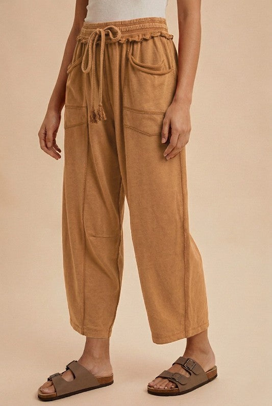 MINERAL WASHING BARREL FIT PANTS (4colors)