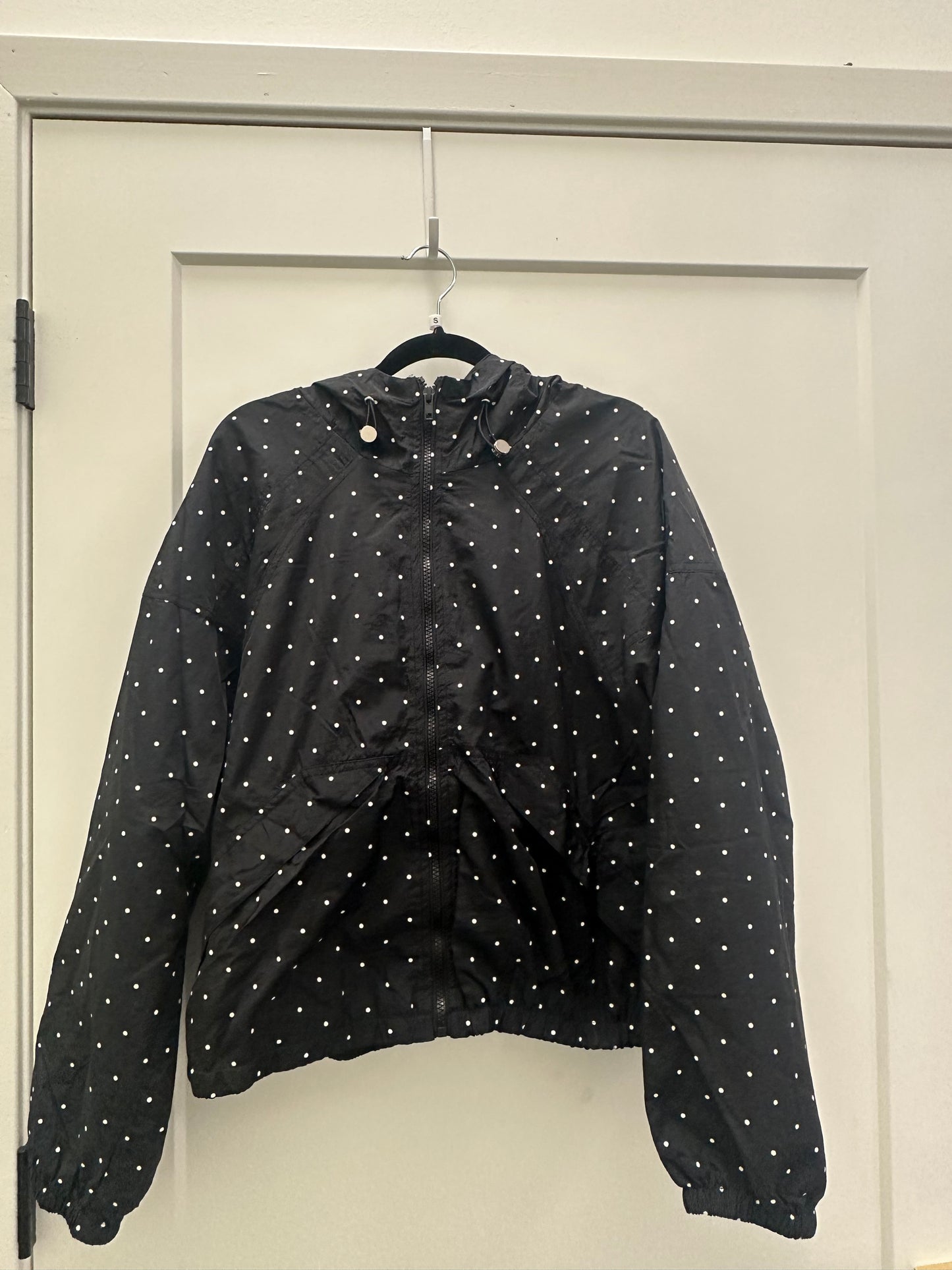 black polka dot track jacket