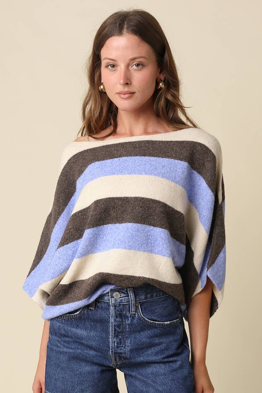 Katie Stripe Dolman Knit Top