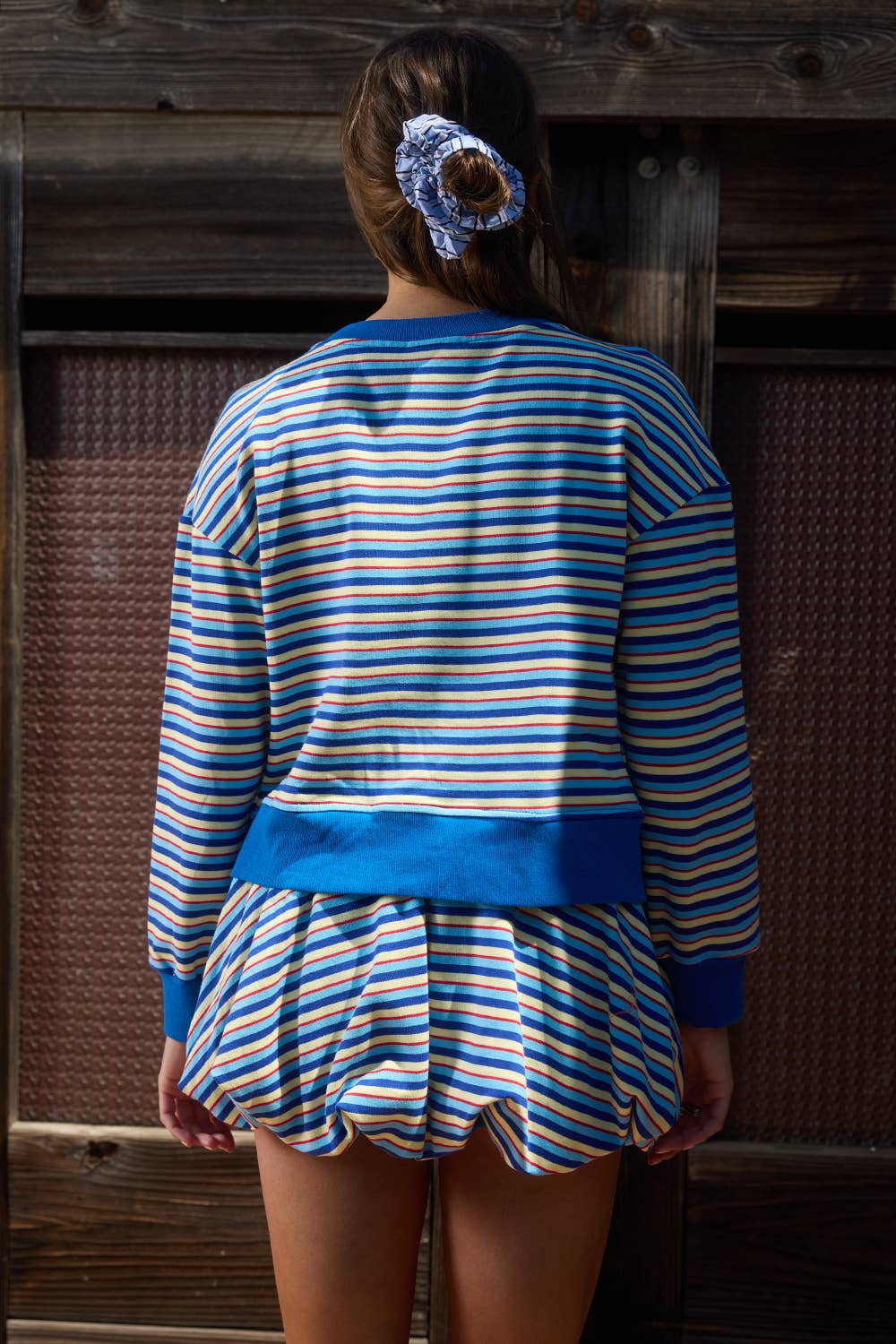 Multi-Stripe Dual-Button Knit Cardigan