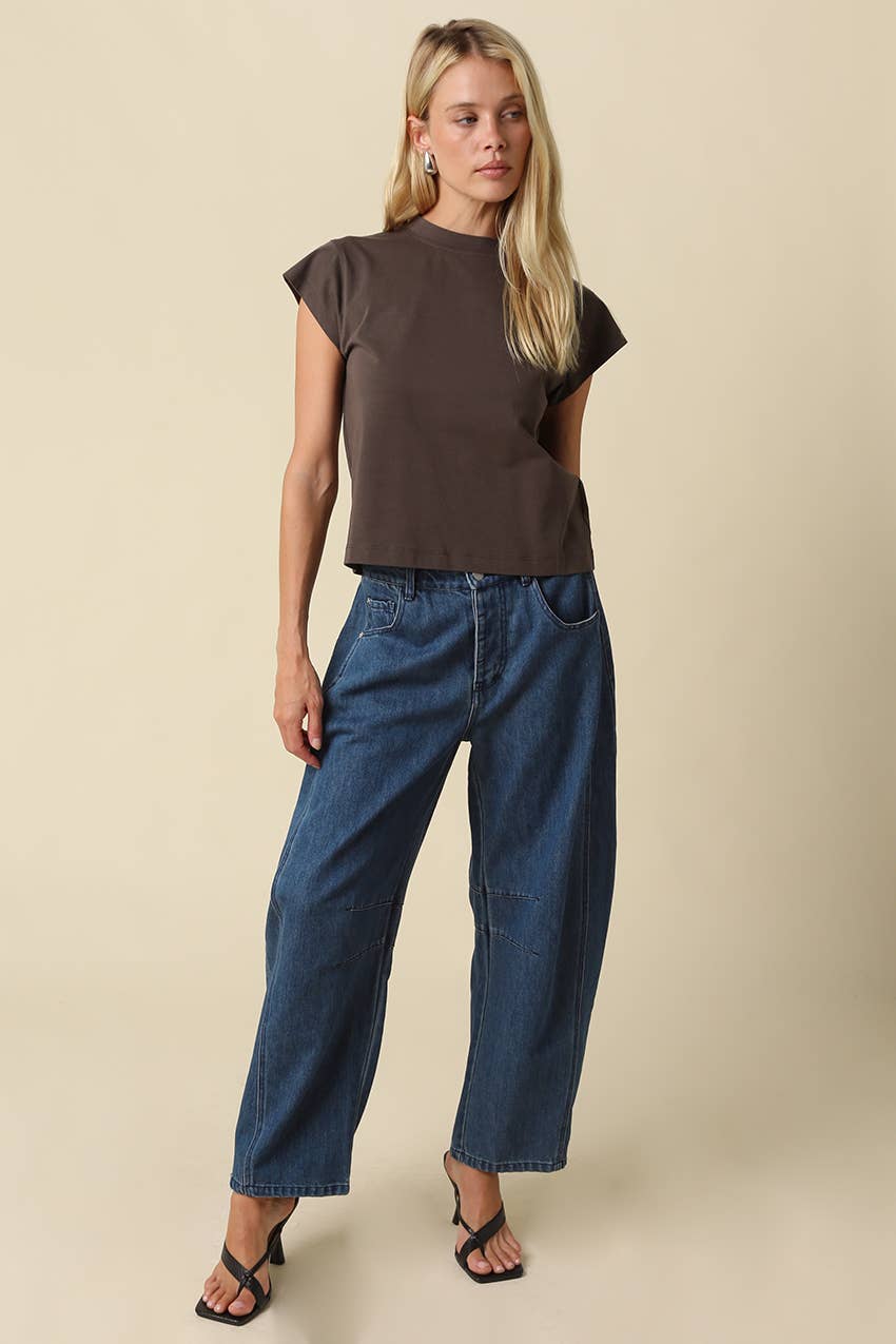 Valerie Cap Sleeve Crop Tee