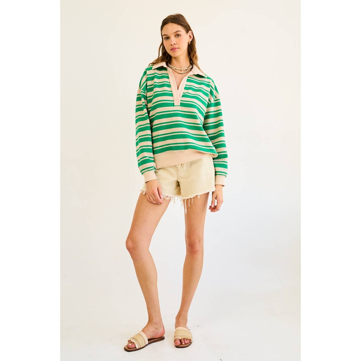 Striped Collared Pullover