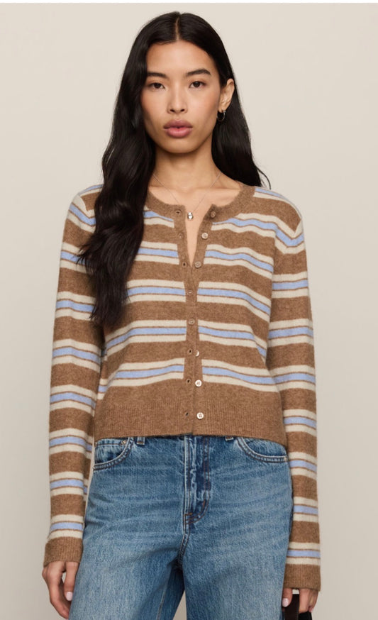 Medina Stripe Cardigan Golden Caramel  - Z Supply