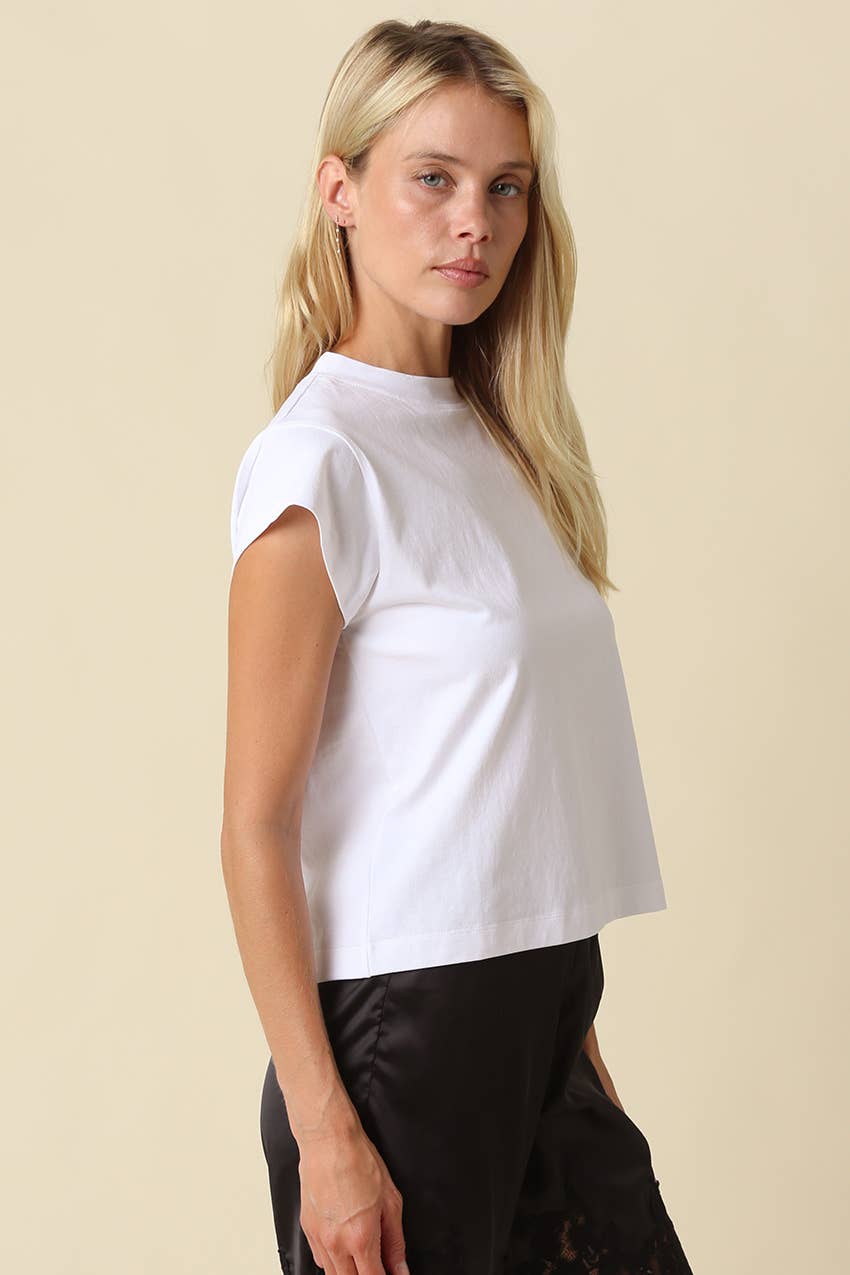 Valerie Cap Sleeve Crop Tee