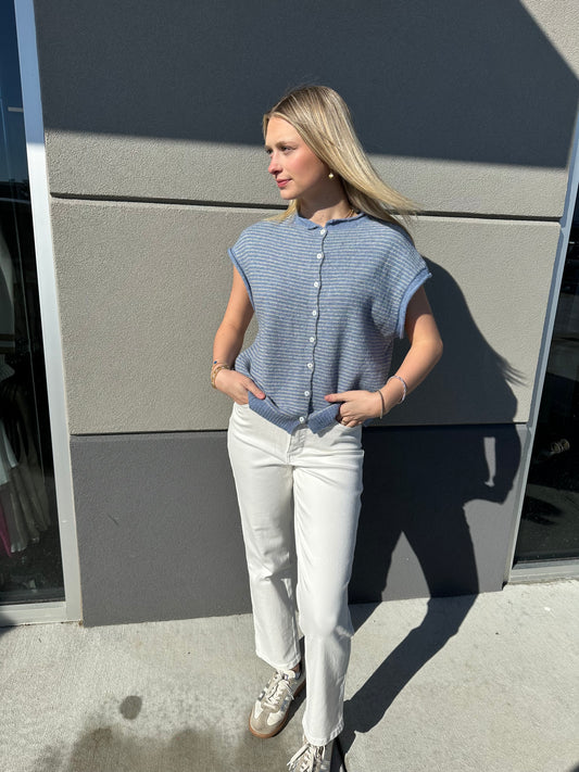 stripe piper cardigan