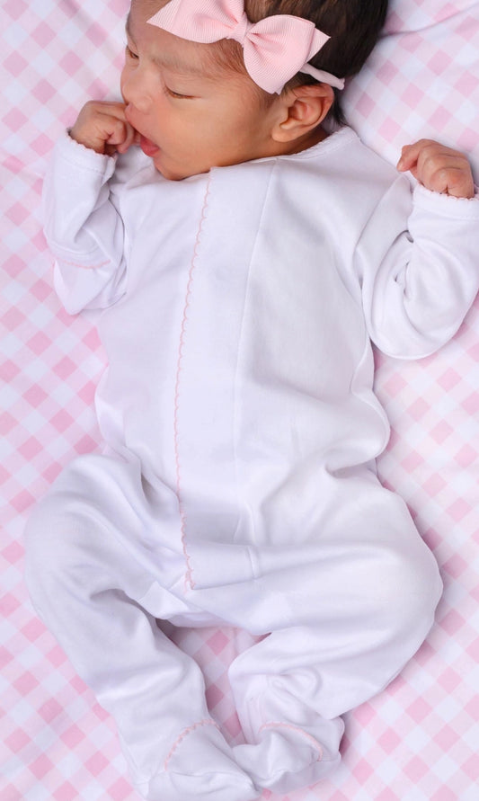 Solid Essentials White Pink Footie