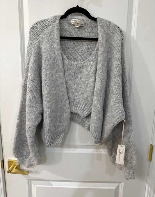 Light grey tank cardigan set