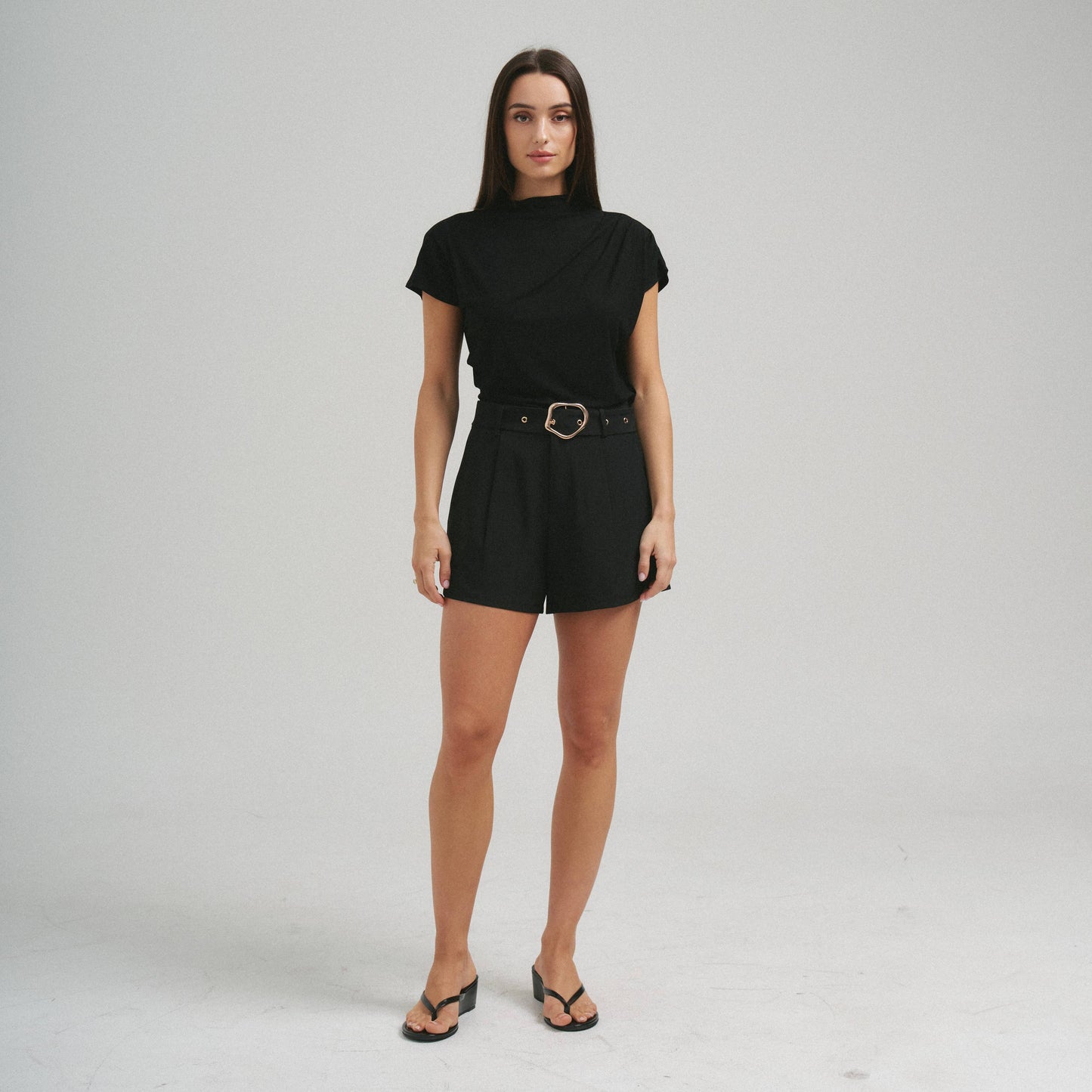 Belted shorts