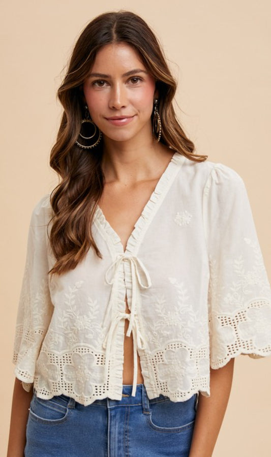 Annie Front Tie Blouse