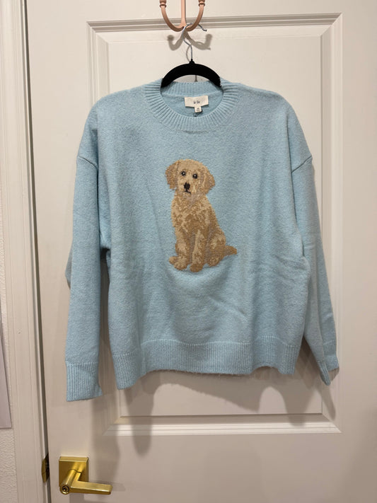 Golden Doodle Dog sweater - Lt blue