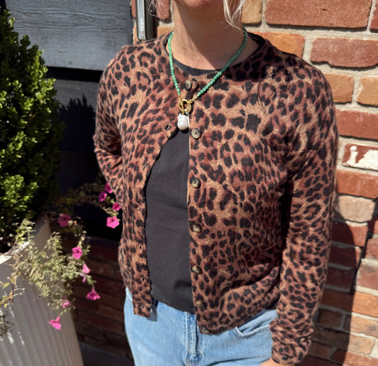 leopard sweater cardigan