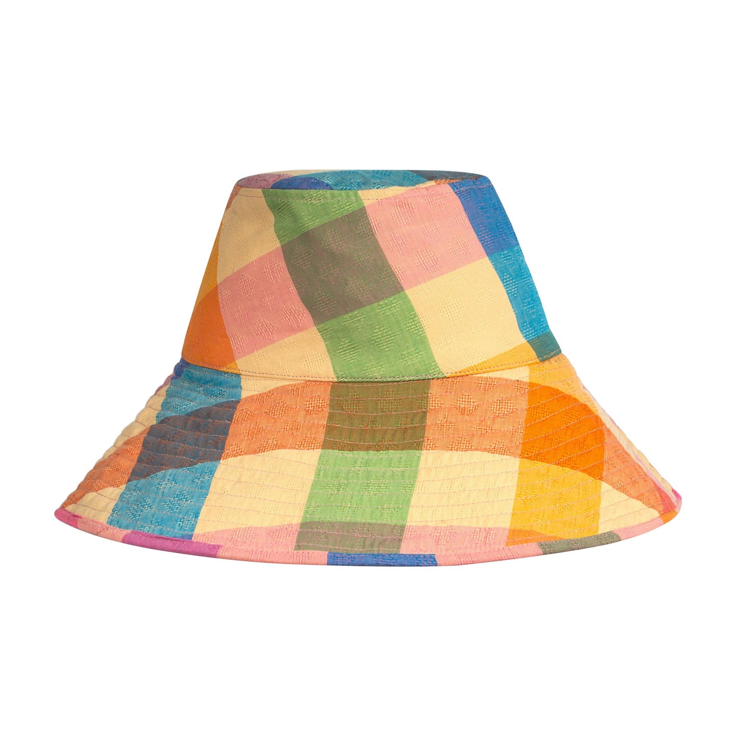 Rainbow Plaid Beachy Bucket Hat