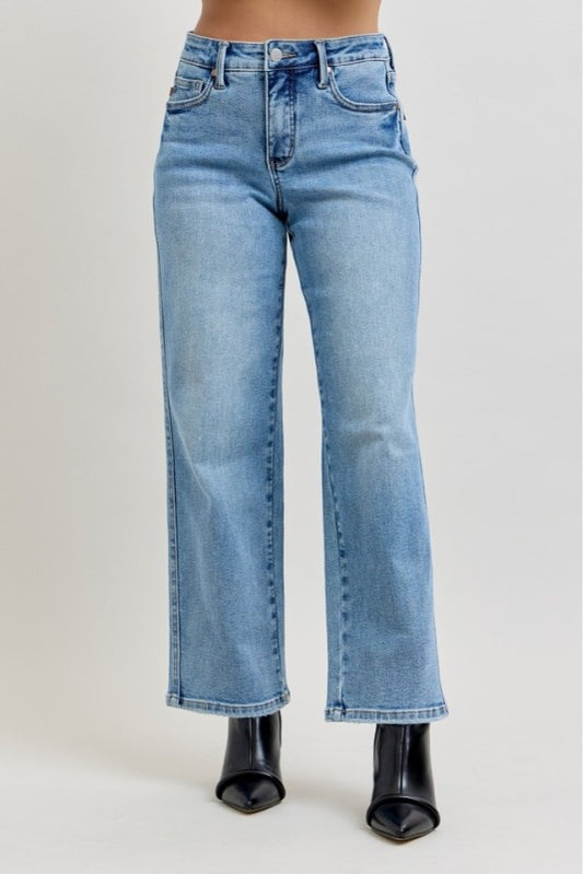 JUDY BLUE mid rise tummy control straight jean