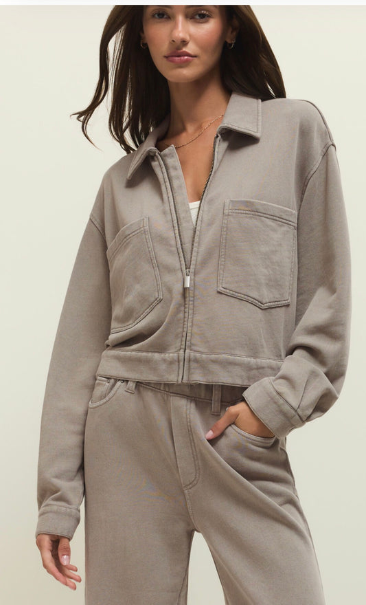 Heritage knit jacket oyster -  Z Supply