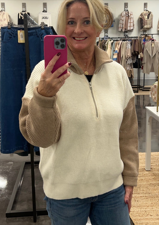 Mack IVORY / TAUPE Sweater