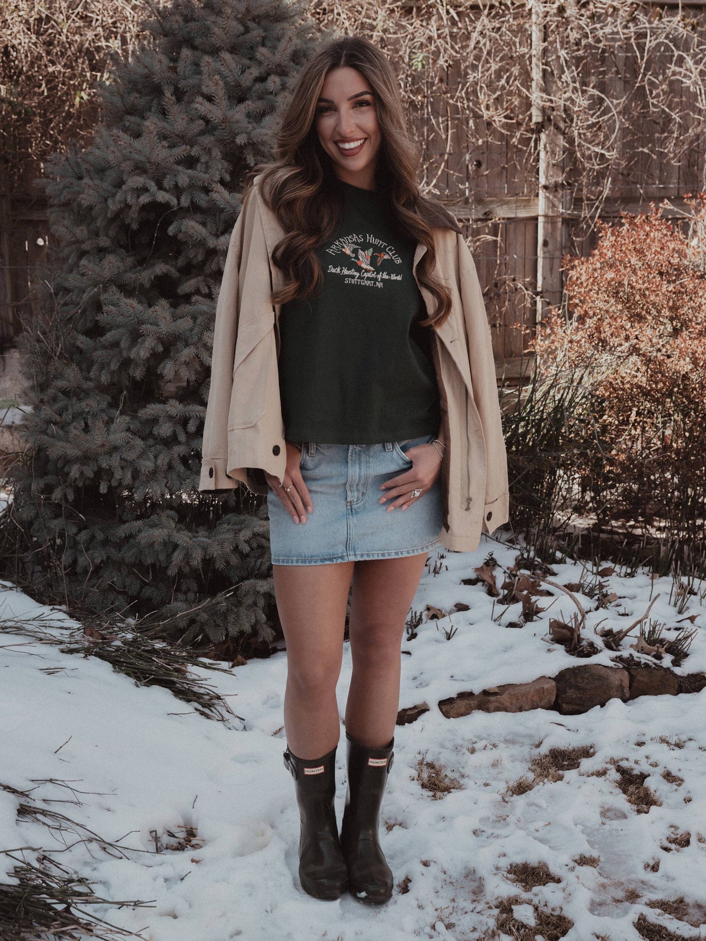 Arkansas Hunt Club Forest Green Embroidered Ellie Tee