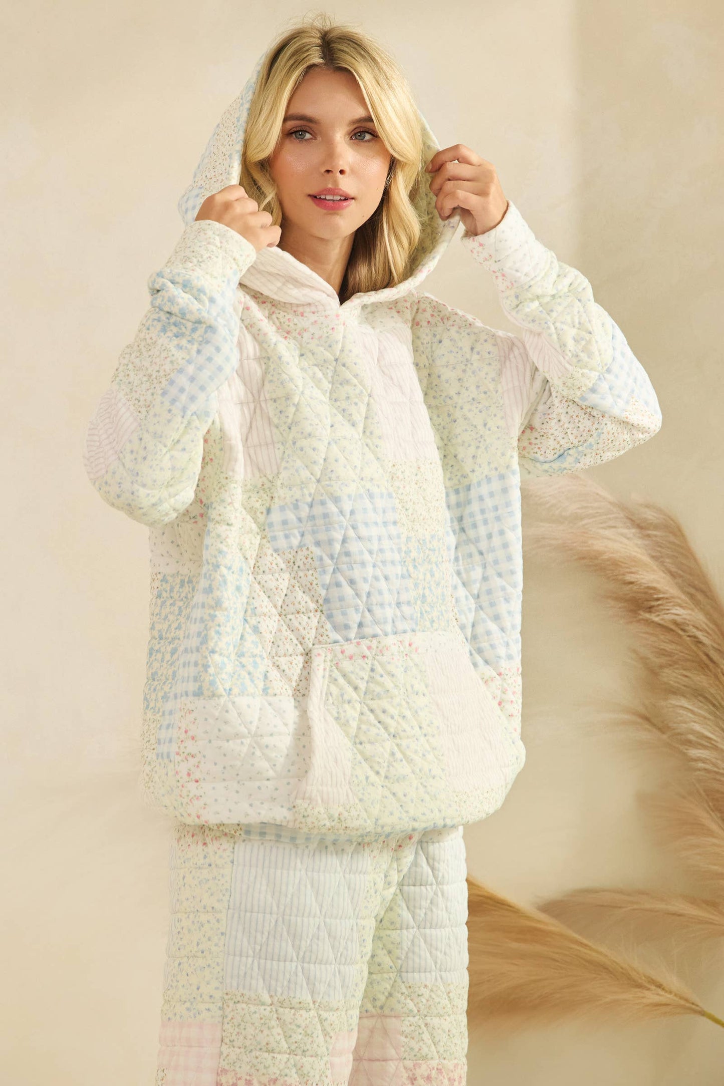 Floral textured oversized Hoodie