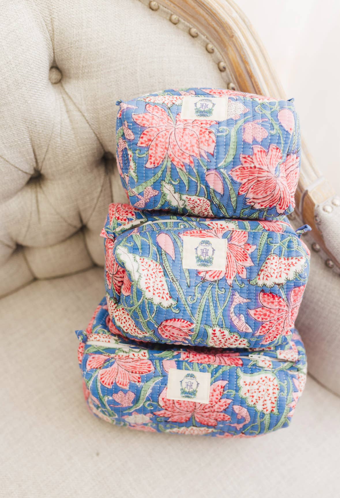 Seascape Quilted Cosmetic Bags (3 sizes) - medium