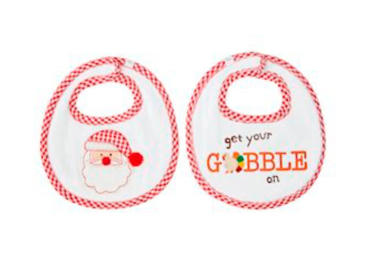 BOY HOLIDAY REVERSIBLE BIBS