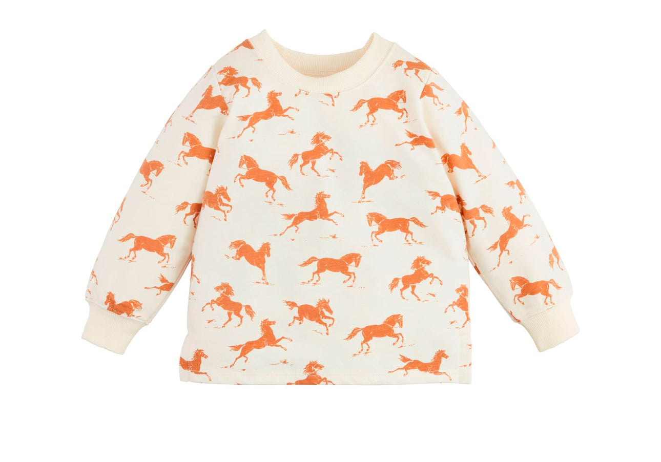 Horse Print Pullover - Mudpie